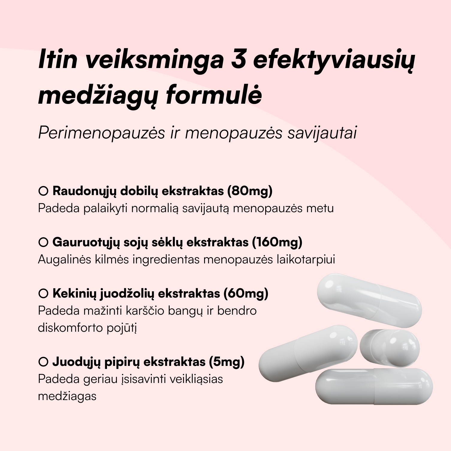 Papildai palengvinti menopauzės simptomams