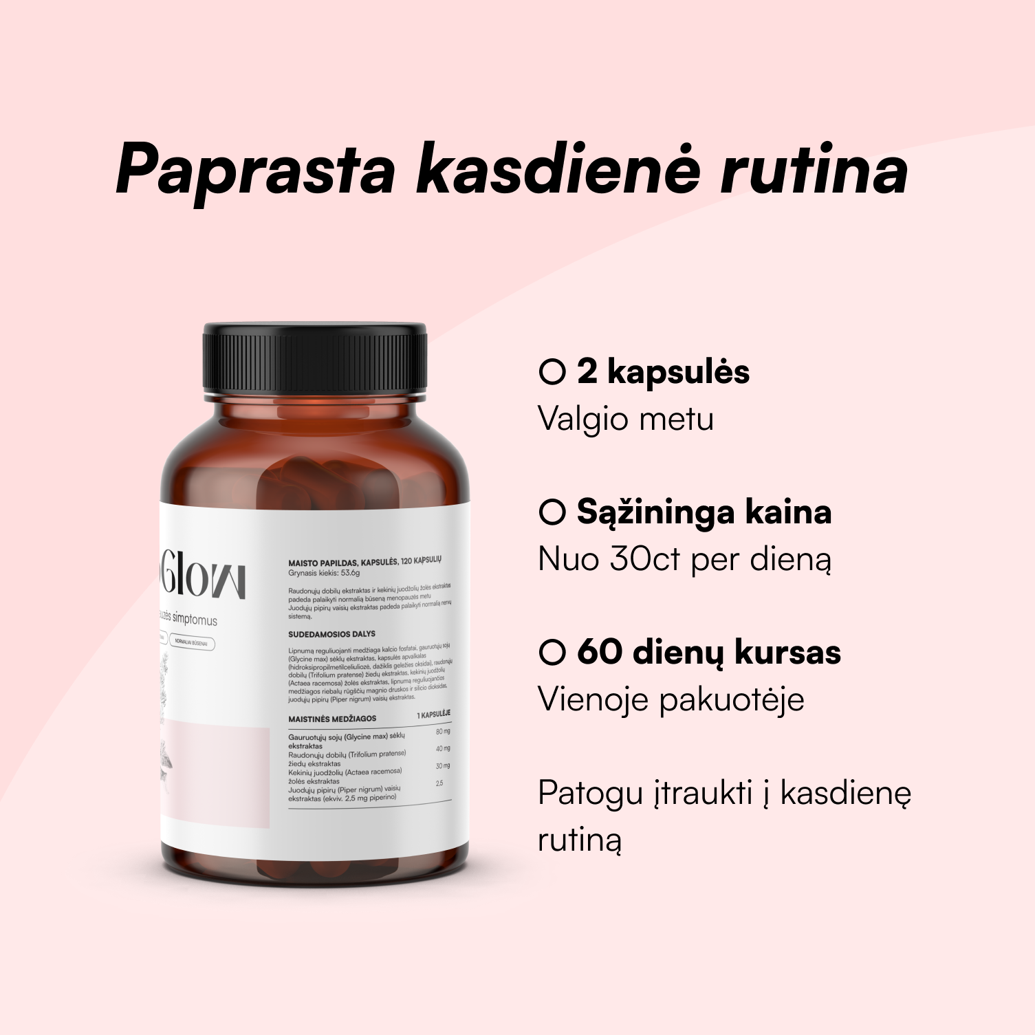 Papildai palengvinti menopauzės simptomams